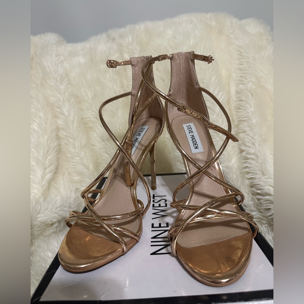 Steve Madden Women's Metallic Strappy Heels